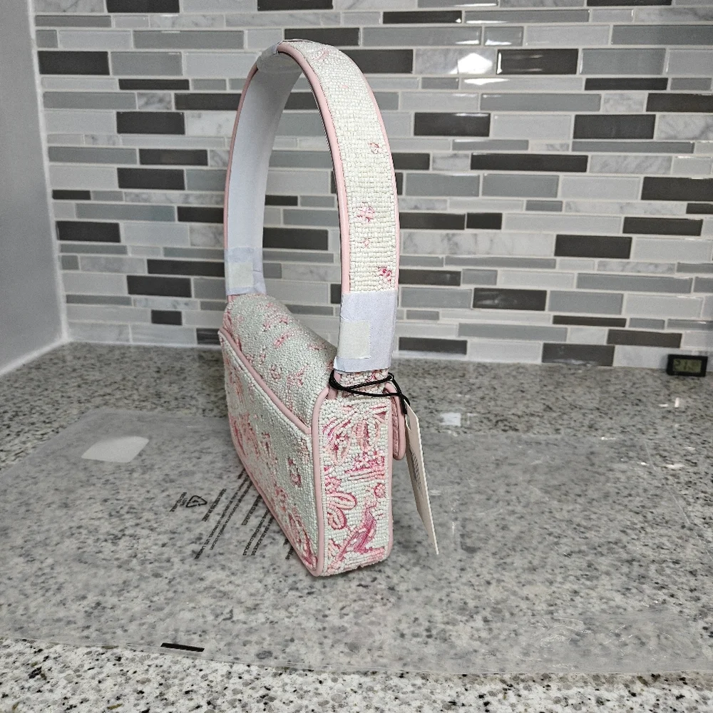 Staud TOMMY BEADED BAG IVORY CHERRY BLOSSOM TOILE - Picture 5 of 11